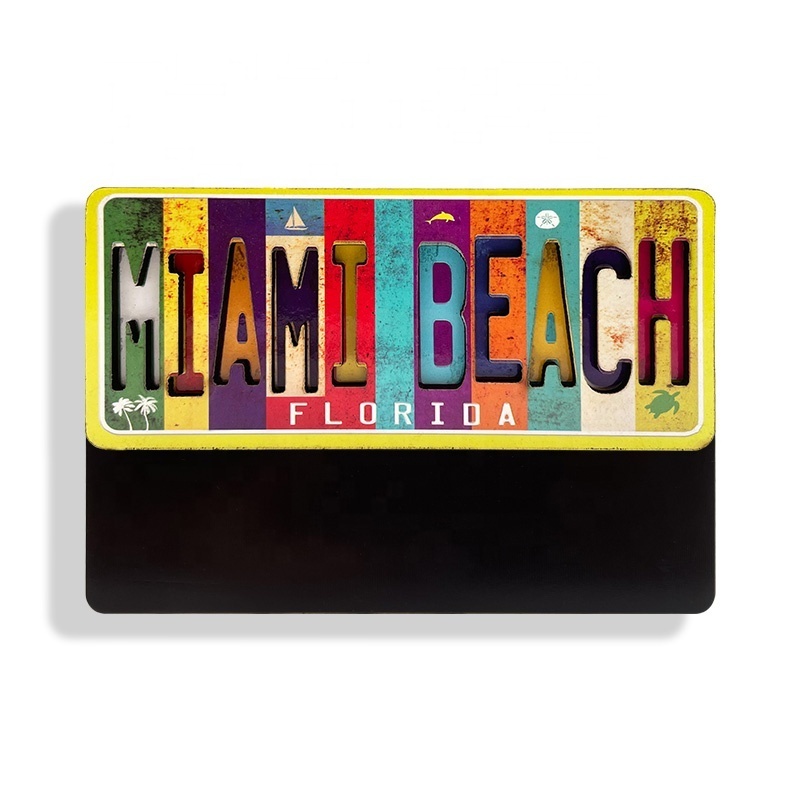 Customized Miami Beach, Florida, St.Maarten MDF letters Fridge Magnet