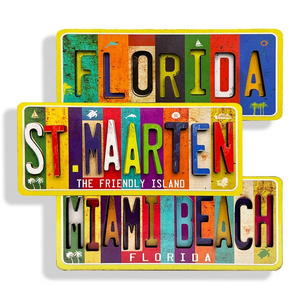 Customized Miami Beach, Florida, St.Maarten MDF letters Fridge Magnet