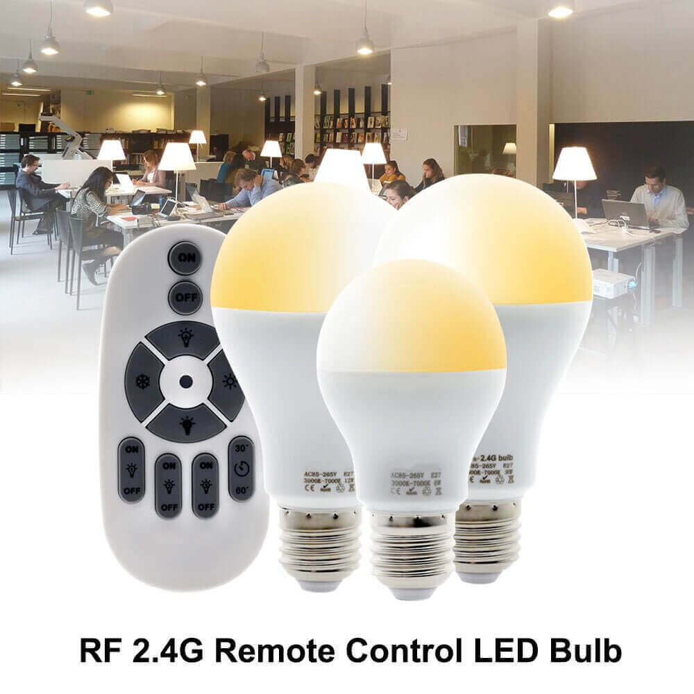 B22 E26 E27 LED Light Bulb with Remote Control Bluetooth Switch Mode AC Power Supply for Hotel Applications A19 Type