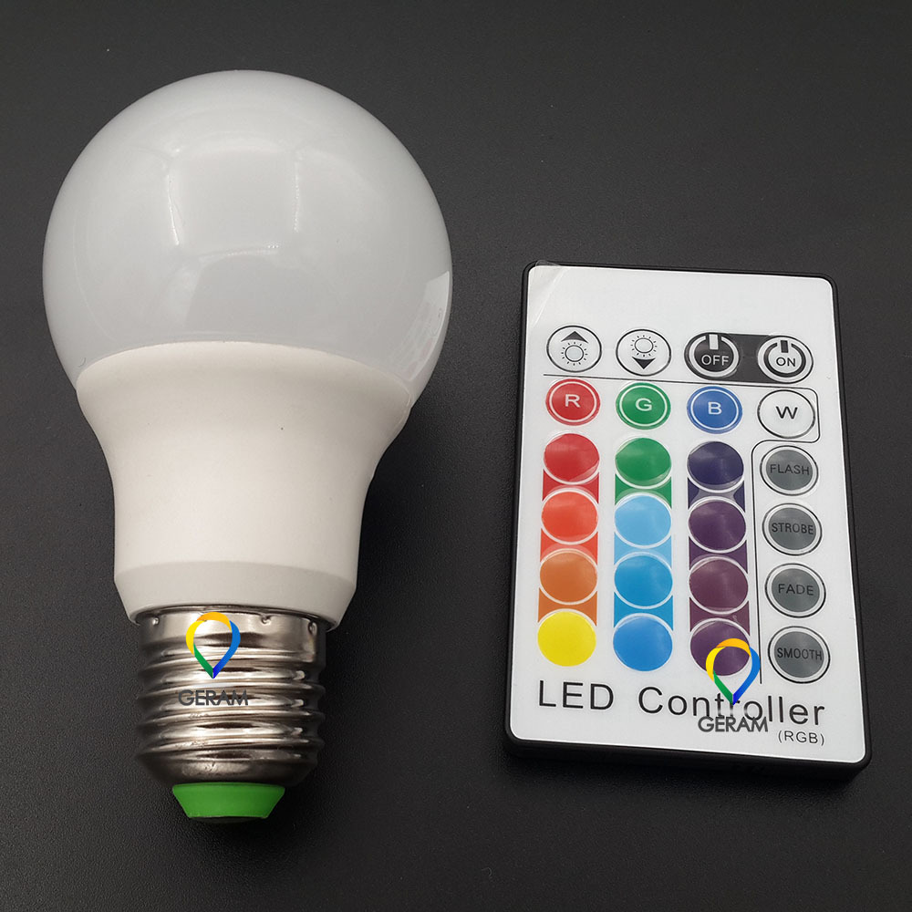 16 color remote control 3w 5w e27 e26 b22 led bulb rgb color bulb