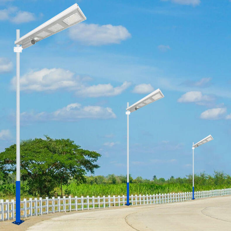 All-in-One LED Solar Street Light with Remote IP66 Rated Warm White DC Battery Power Supply for Road Applications