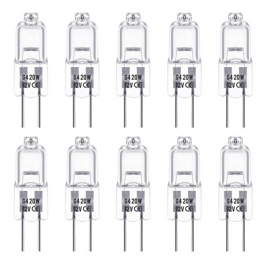 G4 Halogen Light Bulbs 20W 12V Clear Dimmable AC/DC Power Supply LED Light Source Glass Body Changeable Emitting Color