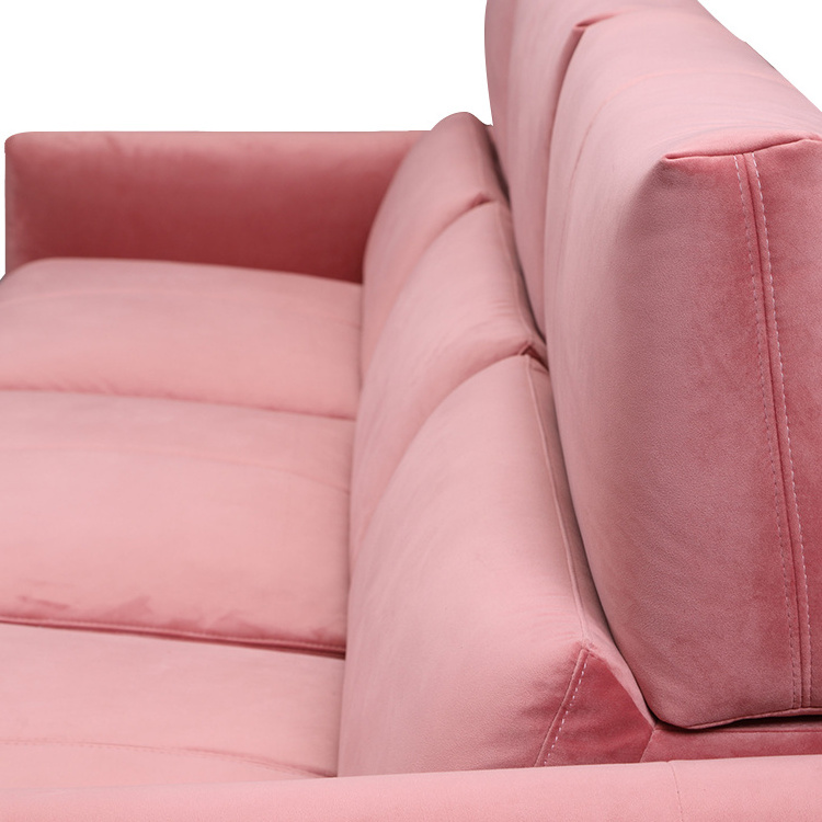 Montel Antique Frame China Sofa Fabrics Pink Velvet Sectional Sofa Fabric Upholstery Living Room Furniture Recliner Modular Sofa