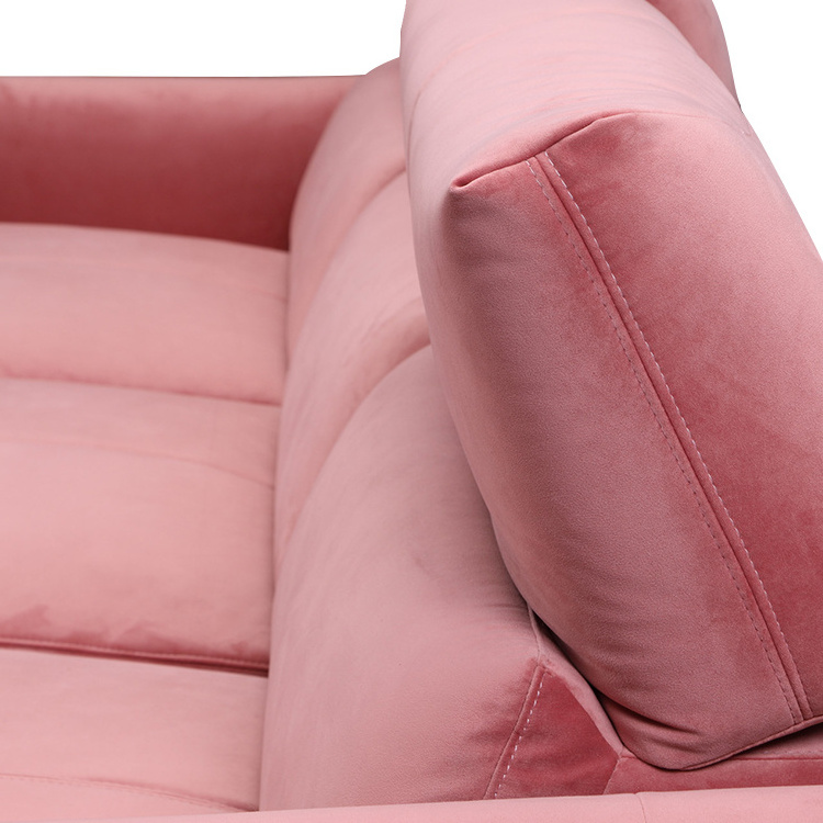 Montel Antique Frame China Sofa Fabrics Pink Velvet Sectional Sofa Fabric Upholstery Living Room Furniture Recliner Modular Sofa