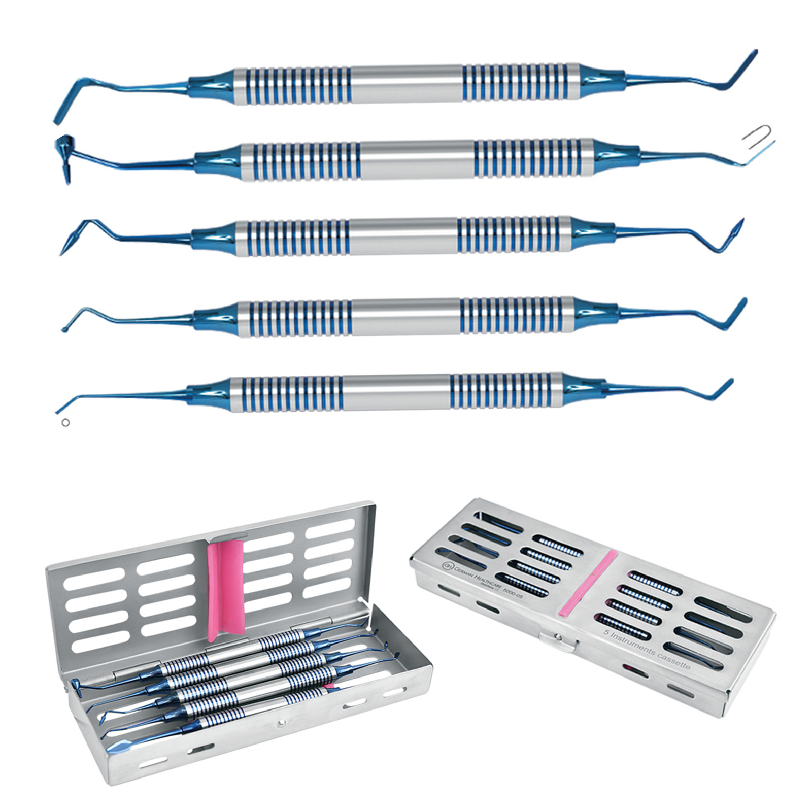 Composite Filling Instrument Kit Blue Color Filling Teeth Equipments Set of 5 Pcs