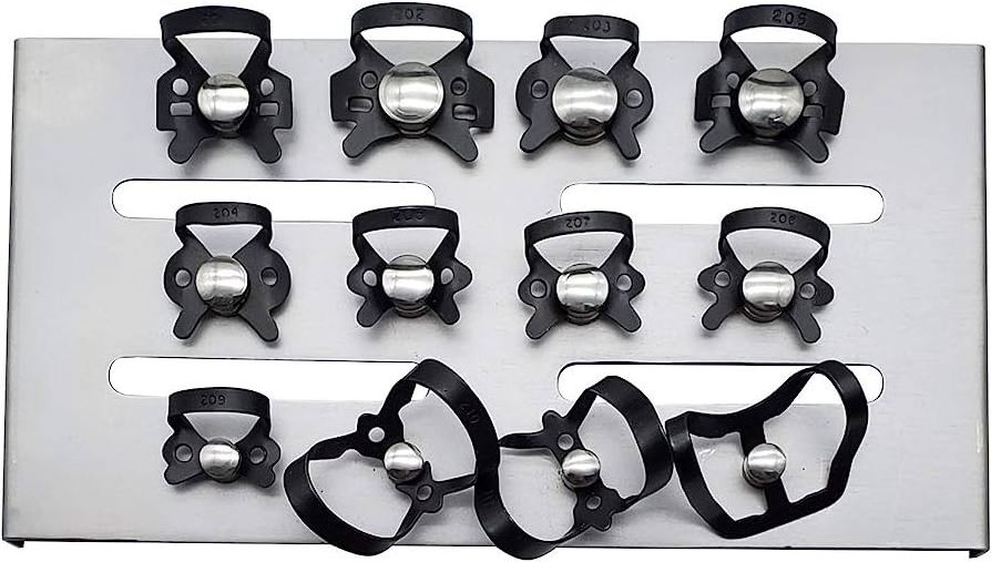 Rubber Dam Clamps Kit with Frame Set Of 31 Pcs Dental Rubber Dam Clamps With Tray Dental Instruments