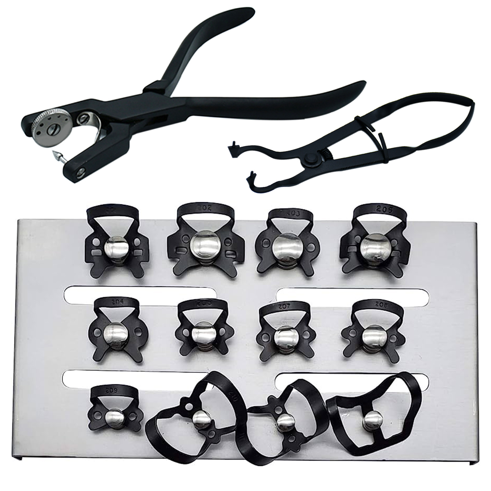 Rubber Dam Clamps Kit with Frame Set Of 31 Pcs Dental Rubber Dam Clamps With Tray Dental Instruments