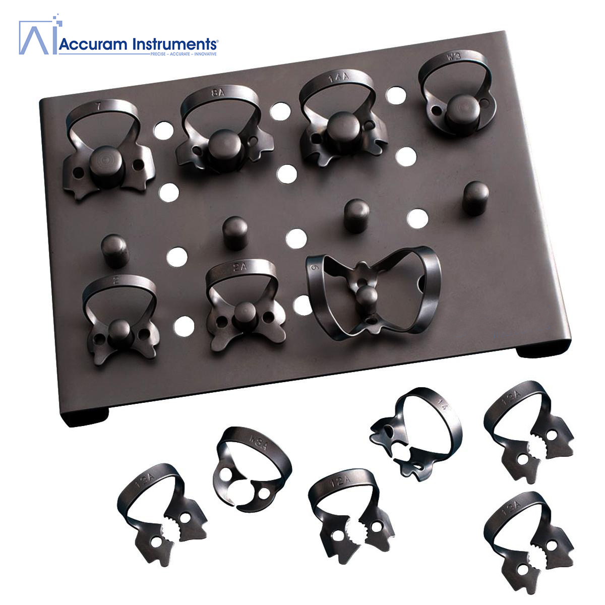 Rubber Dam Clamps Kit with Frame Set Of 31 Pcs Dental Rubber Dam Clamps With Tray Dental Instruments