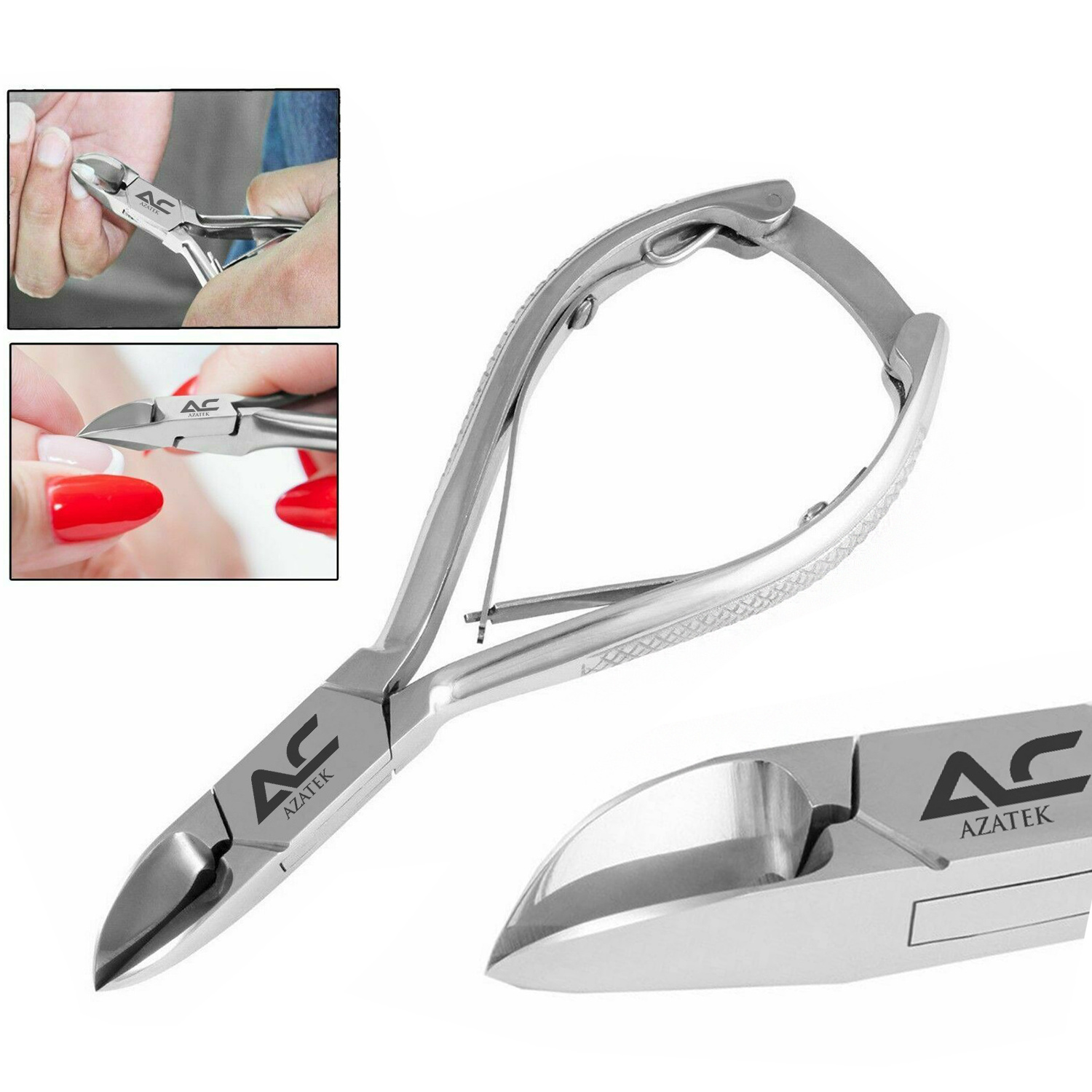 Professional Nail Clippers Cutters Curved Nail Shape Cutting Blades With Handle Lock Screw Joint Double Spring 5.5 Inches