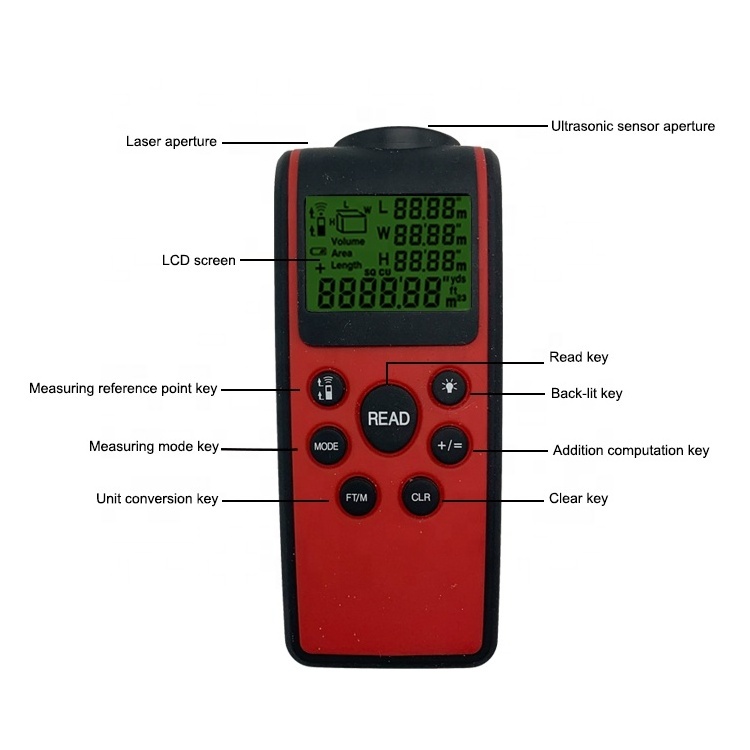 Laser Point Range Finder Tool Ultrasonic Distance Measure Meter