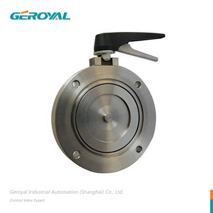 Carbon steel or stainless steel NBR fluororubber Manual high vacuum butterfly valve