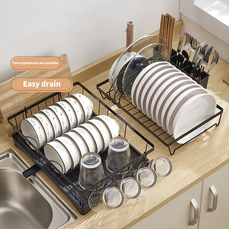 Drying Kitchen Dish Rack With Removable Drainboard Cup 304 Stainless Steel Kitchen Set Small Single Over Sink Dish Drying Rack