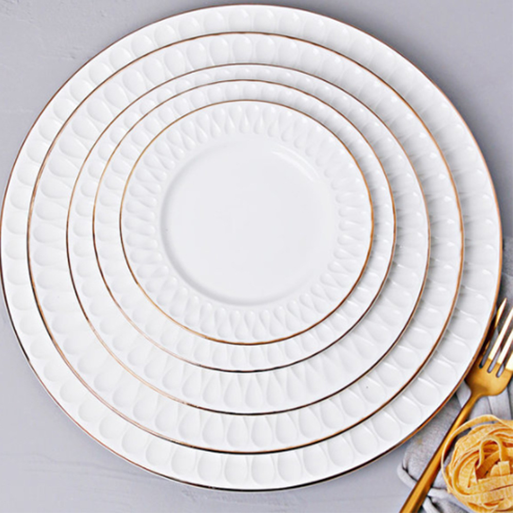 Black Melamine Catering Porcelain Divided Wholesale Asian Dinner Plates Set Square Dinner Plates Bulk Gold Rim