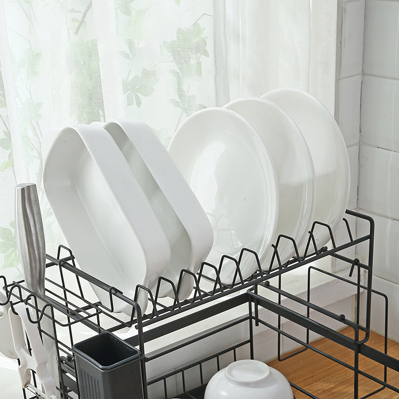 Laundry Baby Bottle Wall Mounted Layer Dish Drainer Holder Kitchen Over The Sink Clothes Dish Drying Rack