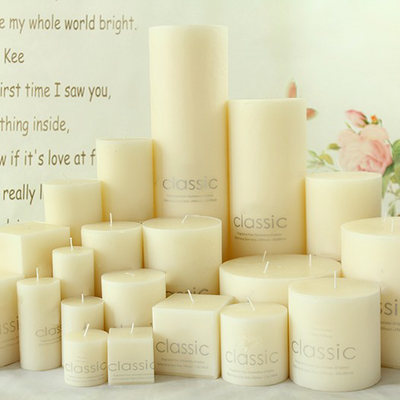 Wholesale Classic Smokeless Pillar Candle Column wax Large Ivory White Cylindrical Scented Candles