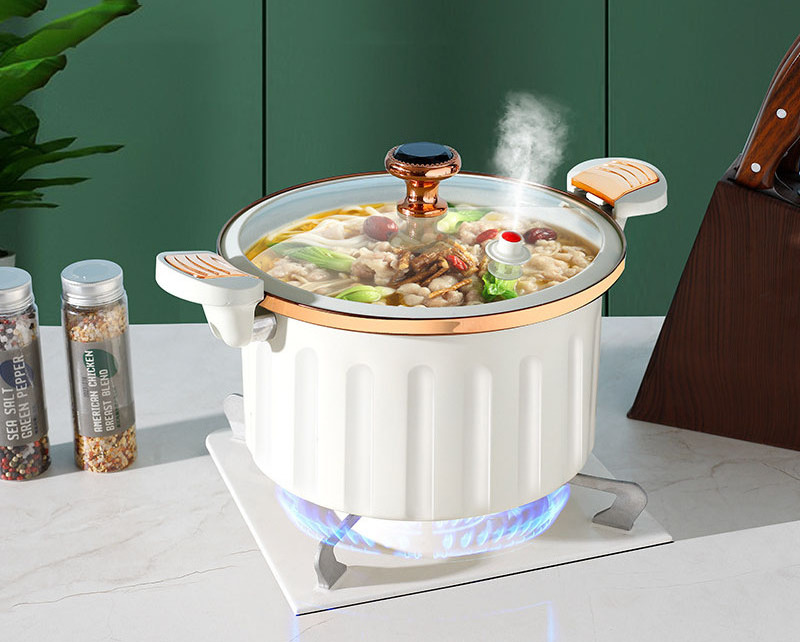 Commercial 20L Iron Hotel Non-Stick Soup Pot Casserole Ceramic Stainless Steel Barrels Round Stock Pot