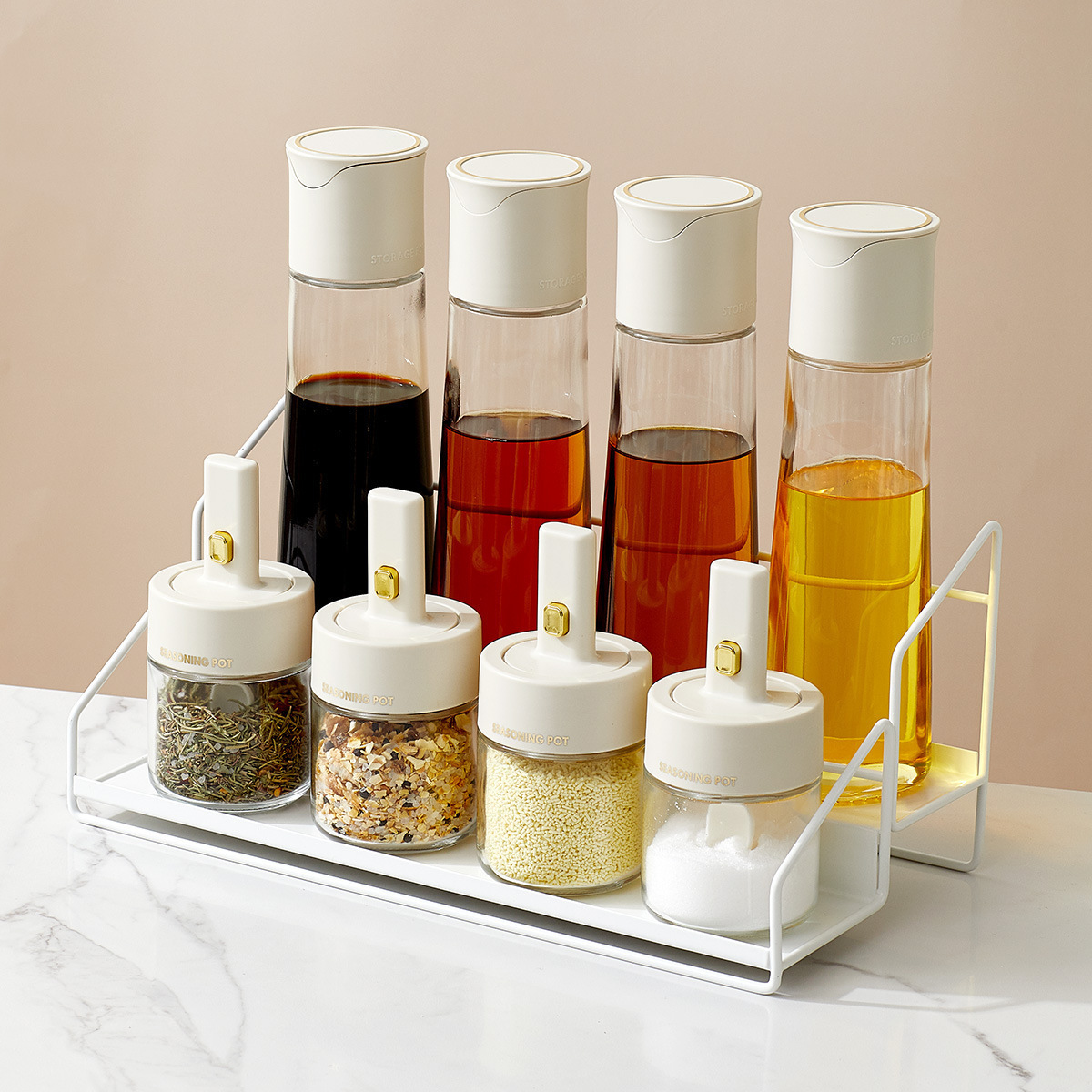 Wholesale Household Condiment Bottles Pepper Grinder Kitchen Seasoning Jar And Bottle Set Glass