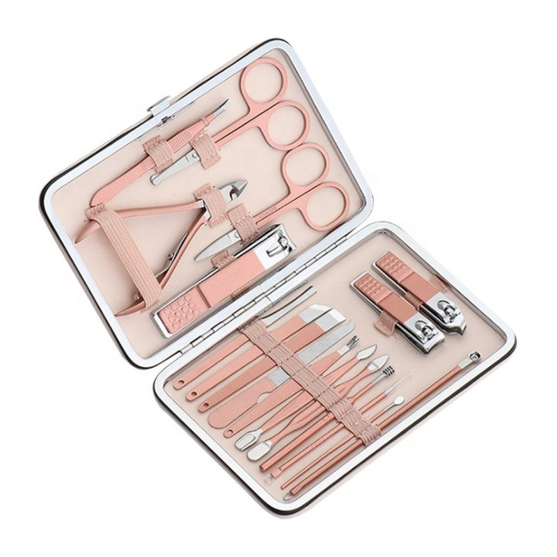 Manicure Set Professional Stainless Steel Nail Clipper Kit Foot Hand Nails Care Tool Multifunction Portable Makeup Accessory Kit