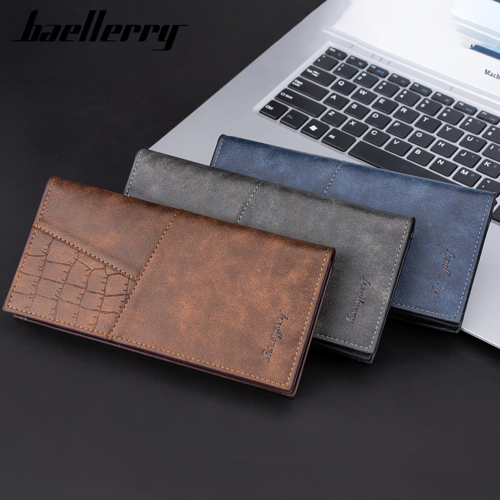 fashion Style baellery long wallet for men PU leather men wallet brand luxury oem pu leather men wallet custom carteras hombre