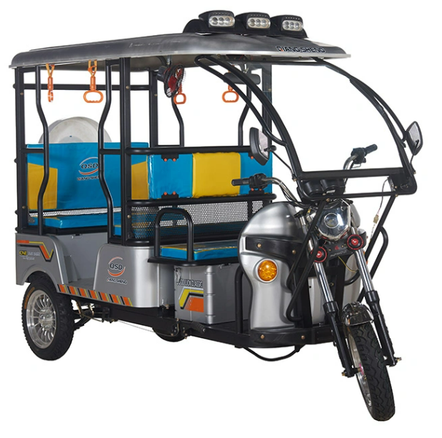 Passenger Tricycle 6 Seat Tuk Tuk Cargo Tricycle Electric Solar Rickshaw for Adults Customized 1000W Motor 60V Open 18 Tubes