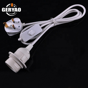 British UK standard power cord with plug switch and E27 lamp holder for England