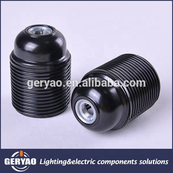 lighting fixture screw type E27 phenolic lampholder with twin rings