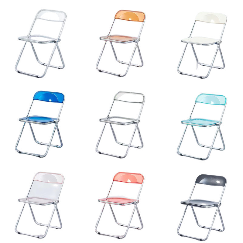 Modern business conference transparent plastic chair banquet folding chair negotiation chair outdoor