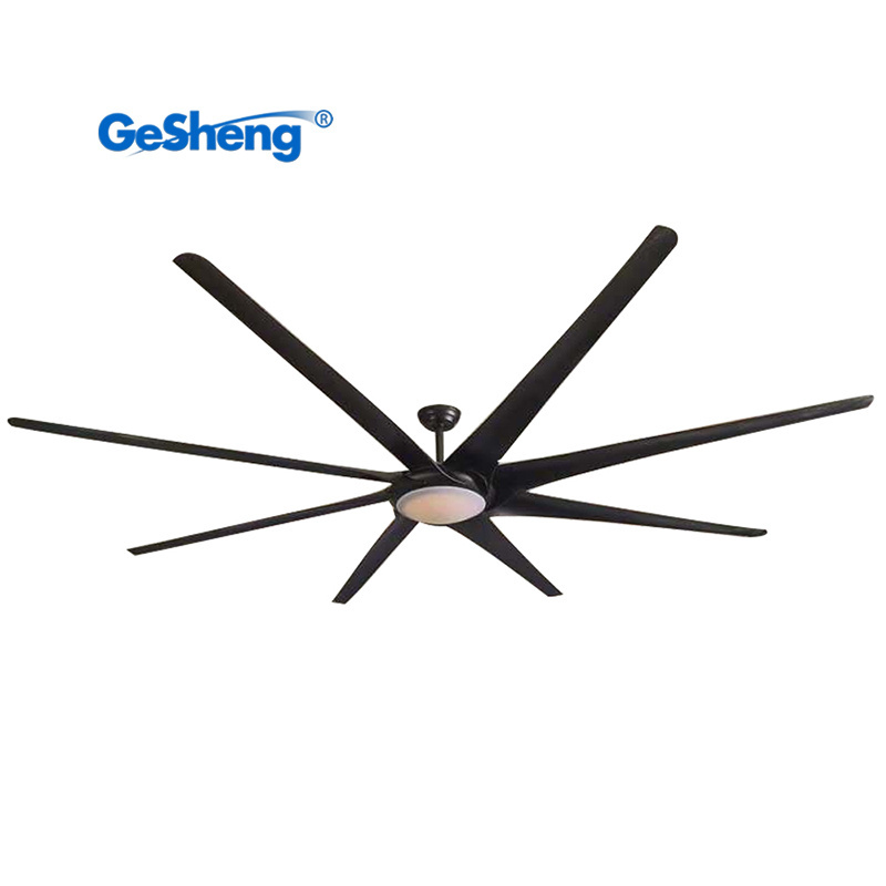 Wholesale price industrial style 100 inch 8ft big black 8 ABS blades remote control dc motor fan ceiling