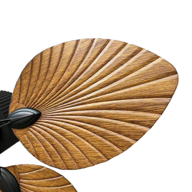 Retro antique style tropical 52 inch celling cieling fan ABS palm leaf blades dc remote control decorative ceiling fan