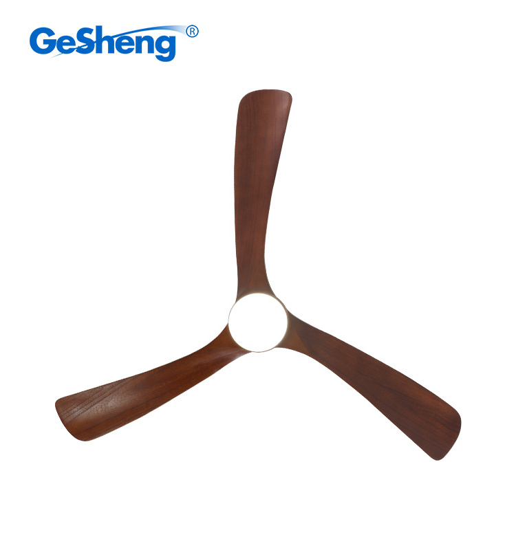 Modern Style Simple Restaurant 52Inch Solid Wood Blade Fan With Remote Control Led Ceiling Fan Light