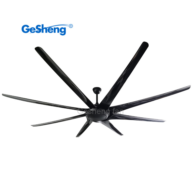 Wholesale price industrial style 100 inch 8ft big black 8 ABS blades remote control dc motor fan ceiling