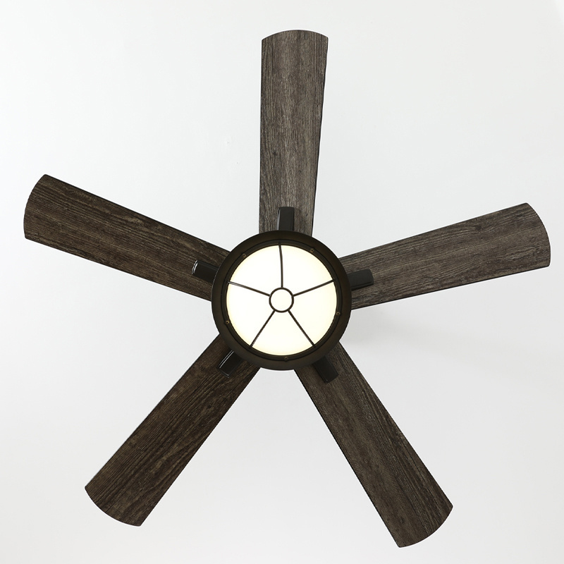 Modern Style waterproof IP44 outdoor fan lamp 5 plywood blades dc bldc ceiling fans with led lights remote control