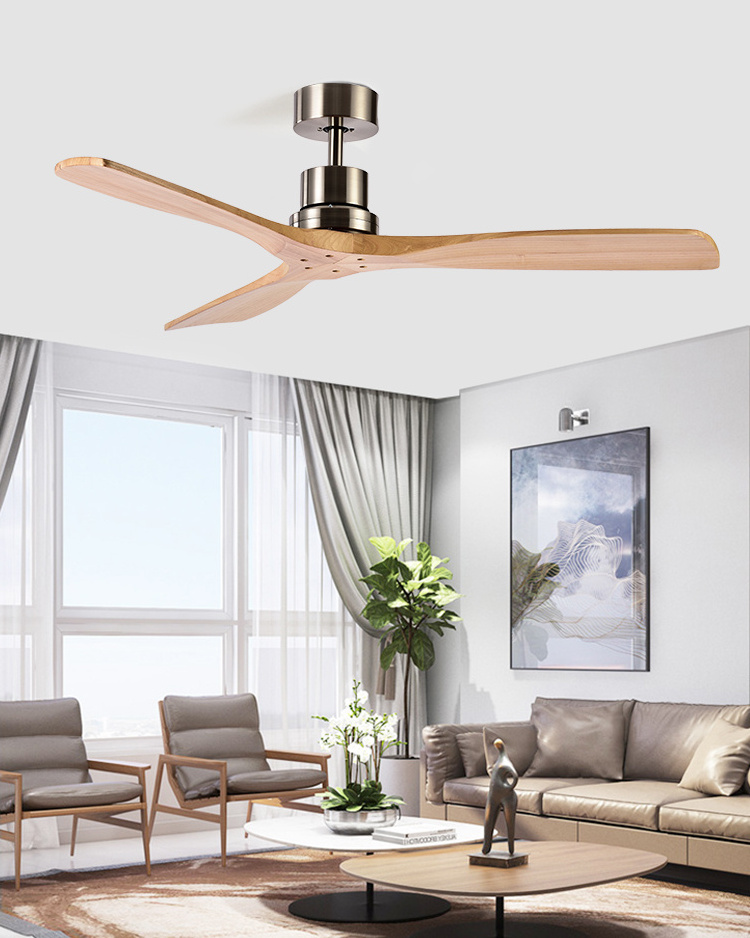 Design electric ceiling fan light ventilador de techo led 3 wood blades dc remote control led ceiling fan with led lamp lights