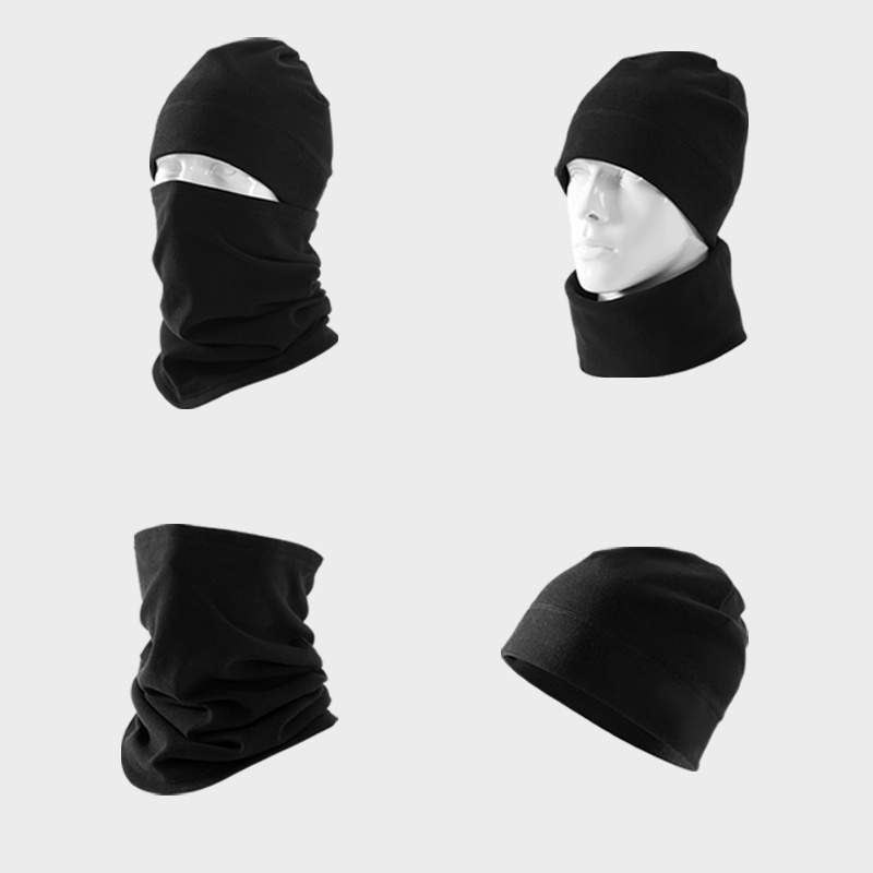 Custom logo cycling warmer neck cover ski mask men winter sports beanie hats scarf set