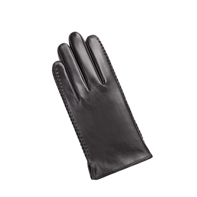 Wholesale cycling warm winter phone cuero leather fashion man black pu gloves for motorcycle