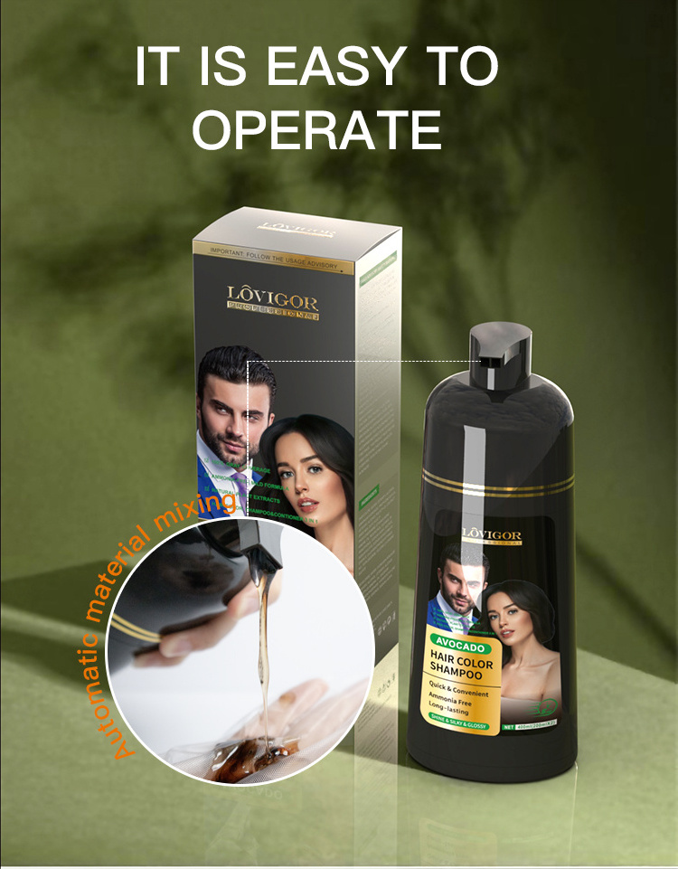 Wholesale Manufacturer 3 In 1 Ammonia Free No Ppd Oem Magic Permanent Fast Black Dye Hair Color Shampoo