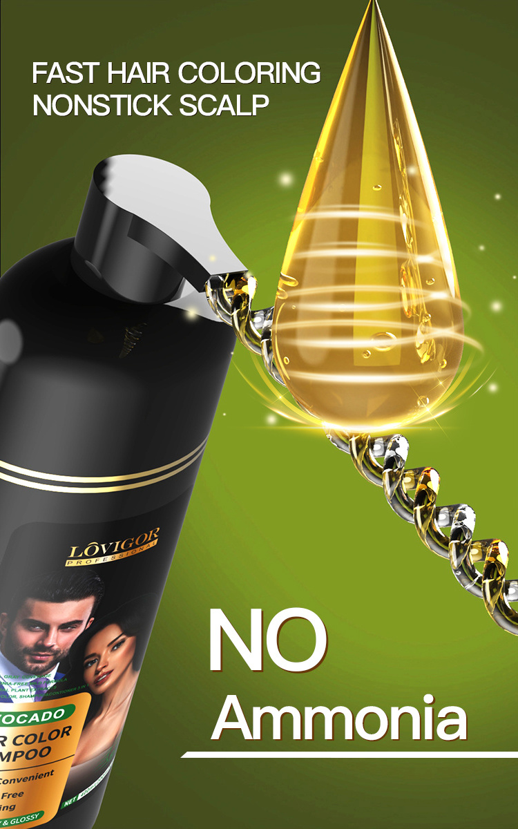 Wholesale Manufacturer 3 In 1 Ammonia Free No Ppd Oem Magic Permanent Fast Black Dye Hair Color Shampoo