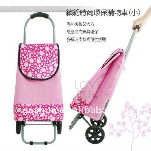 Custom logo Eco-friendly reusable supermarket/retail stores waterproof oxford vegetable shopping cart trolley bag    with wheels