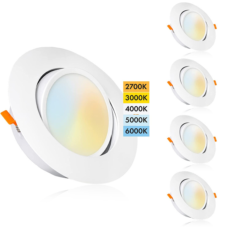 Dimmable Slim Bluetooth Canless Pot Light Color Changeable Selectable 3000K 4000K 5000K Smart Wifi Rgb Led Recessed Lighting