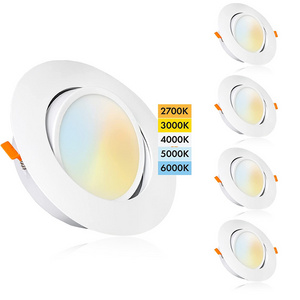 Dimmable Slim Bluetooth Canless Pot Light Color Changeable Selectable 3000K 4000K 5000K Smart Wifi Rgb Led Recessed Lighting