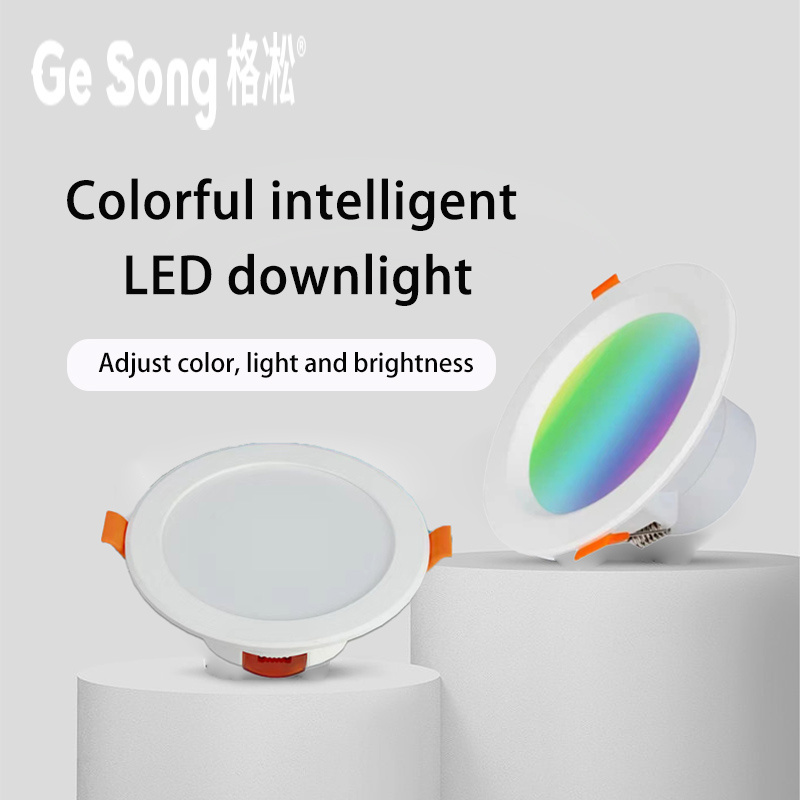 Dimmable Slim Bluetooth Canless Pot Light Color Changeable Selectable 3000K 4000K 5000K Smart Wifi Rgb Led Recessed Lighting