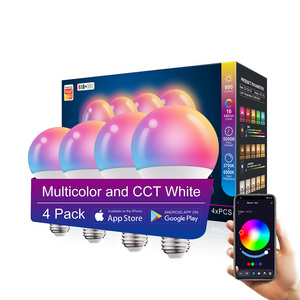 Voice Control Rgb Wifi Smart Led Light Color Changing Alexa Lamp Rgb Multicolor Led Wifi Alexa Smart Led Light Bulb