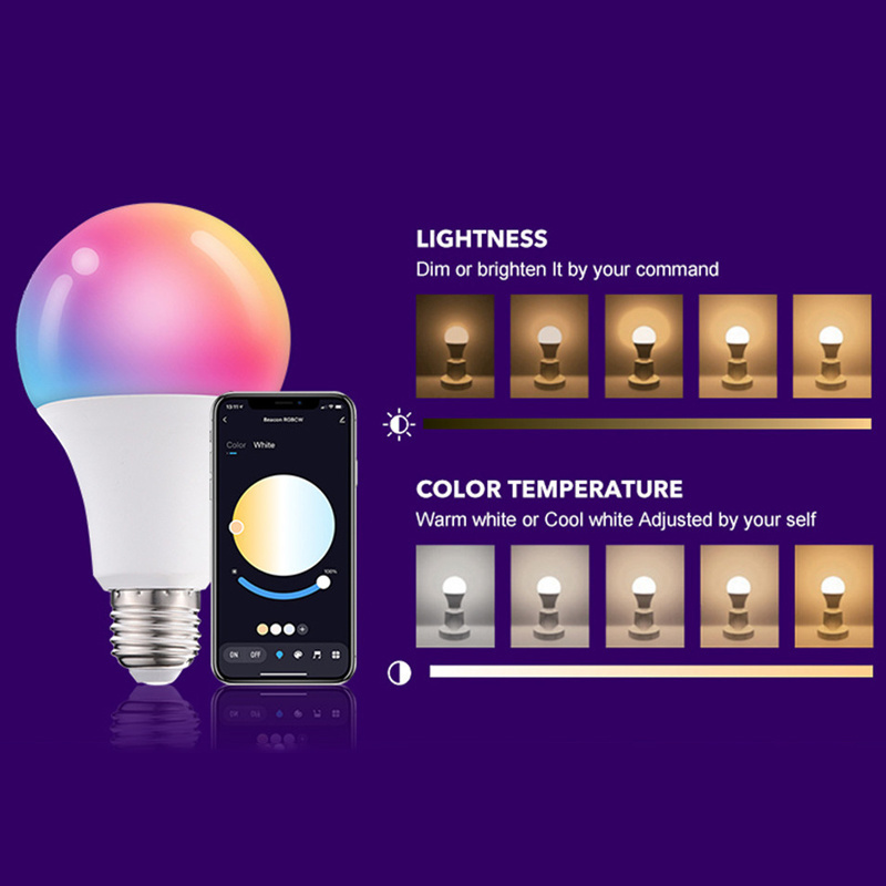 Voice Control Rgb Wifi Smart Led Light Color Changing Alexa Lamp Rgb Multicolor Led Wifi Alexa Smart Led Light Bulb