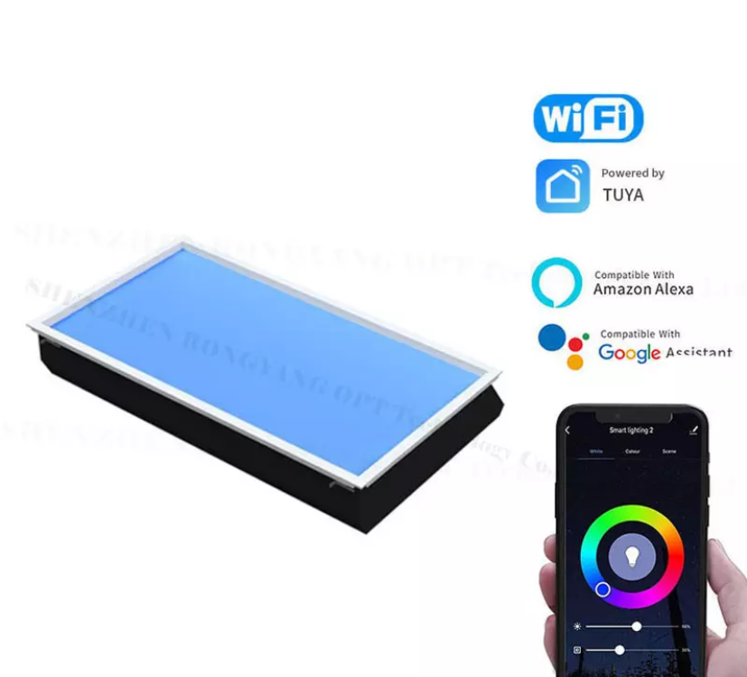 WIFI control ultra thin Led sky panel light embedded install living room bedroom kitchen bathroom blue sky ceiling light