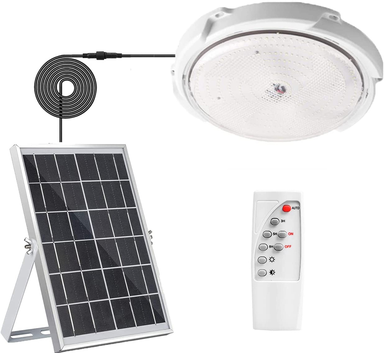 Indoor House Dustproof Solar Home Lighting System Dimming Home Lamp Panel Light Outdoor Solar Ceiling Light