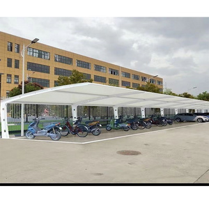 Waterproof Prefabricated Steel Tubing PVDF Architecture Membrane Structure Tent for Carports awing Car Parking Cover Shade Tents