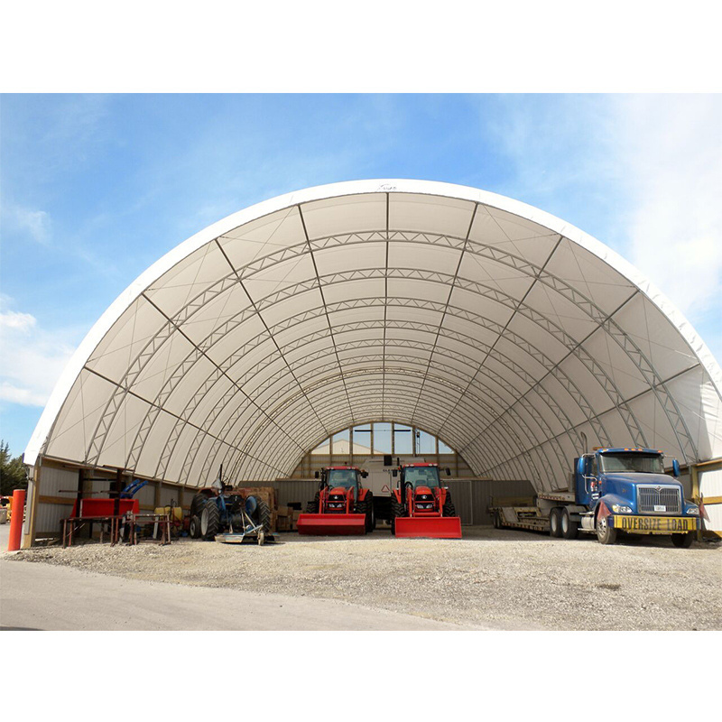 Customized 40FT container shelter  waterproof PVC cover steel structure container dome shelter