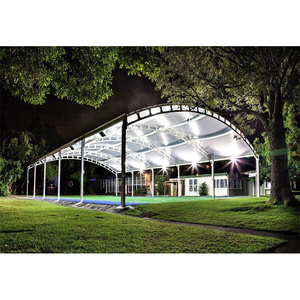 Outdoor steel structures tensile membrane structure for paddle court roof basket