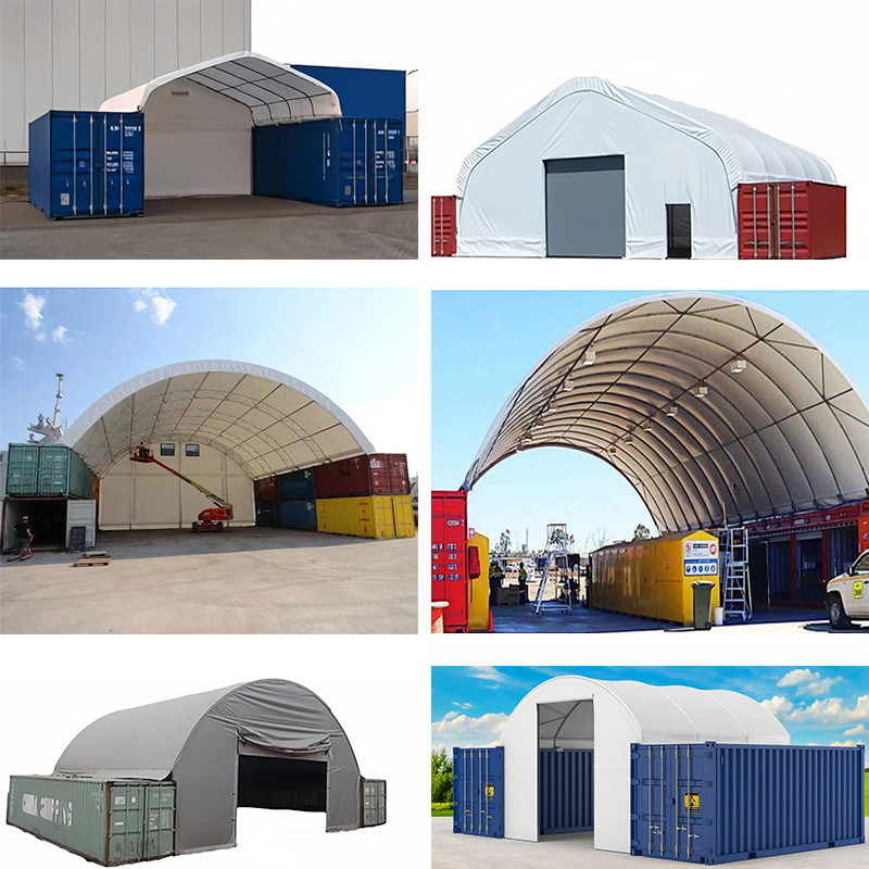 Container shed roof tent outdoor tents Suitable membrane tent shipping container cover for aircraft hangars stadiums shipyards