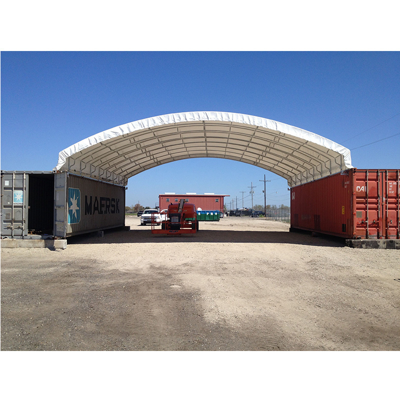 Customized 40FT container shelter  waterproof PVC cover steel structure container dome shelter